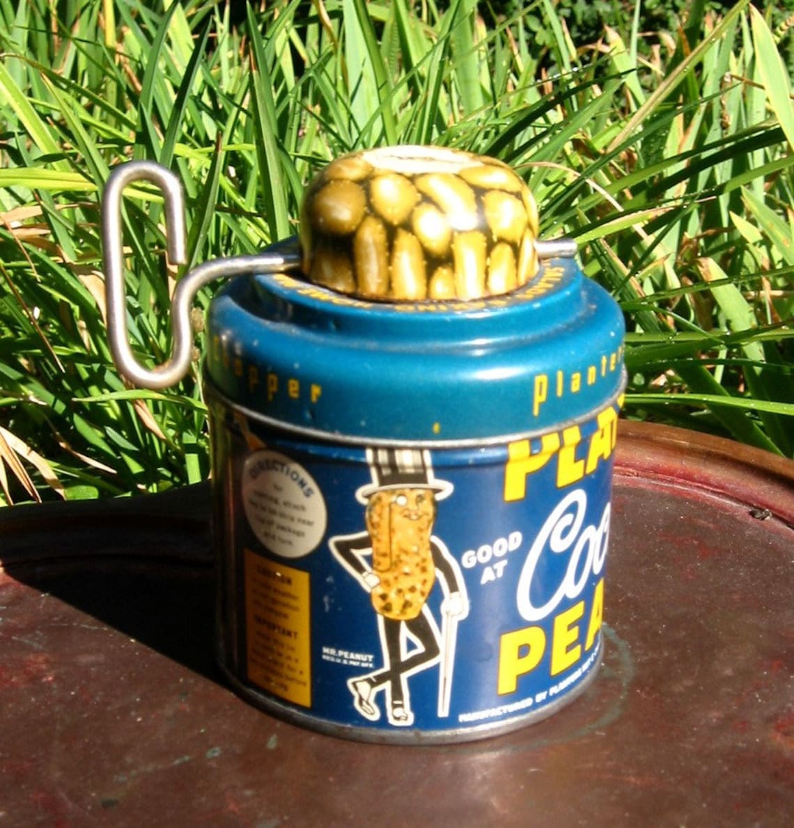 Planters Peanuts tin with built in Nut Grinder 1938 antique Etsy