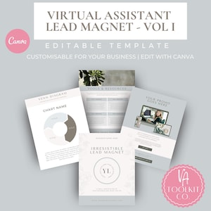Customizable Canva Templates for Virtual Assistants | Funnels, SWOT, Roadmaps FAQs & Checklists Lead Magnet Bundle | Neutral| Freebie