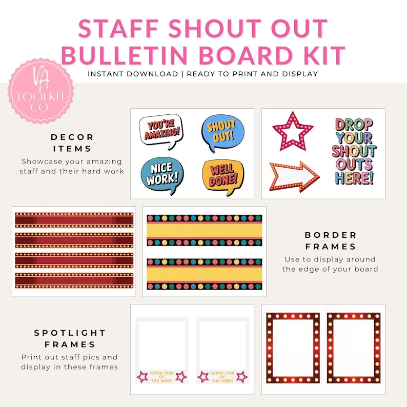 Employee Recognition Bulletin Board – Staff Shout Out Appreciation ...