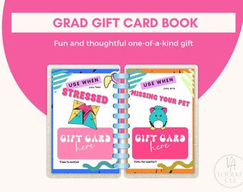 Álbum de tarjetas de regalo de graduación, paquete de obsequios para estudiantes universitarios (descarga instantánea)