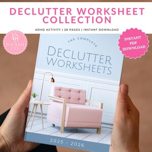 Declutter Worksheet, Home Organization Planner (Digital Download)