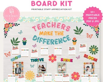 Kit para Painel de Reconhecimento da Semana de Apreciação aos Professores | Os Professores Fazem a Diferença | Exibição Imprimível para Reconhecimento da Equipe Escolar