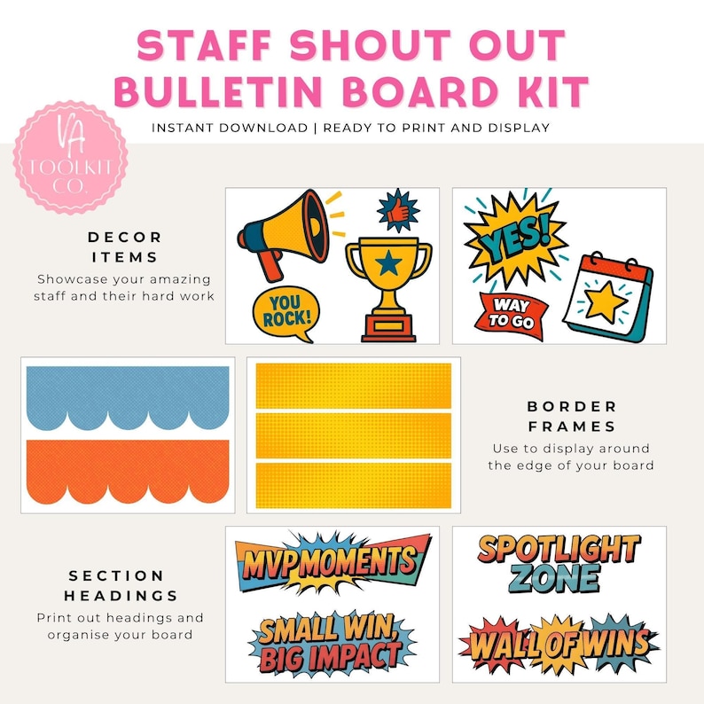 Employee Recognition Bulletin Board – Retro Pop Staff Appreciation ...