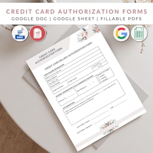 Formulario de autorización de tarjeta de crédito / Plantilla PDF rellenable / Descarga instantánea / Uso comercial / Formulario de crédito simple / Hojas de cálculo de Google / Documentos de Google