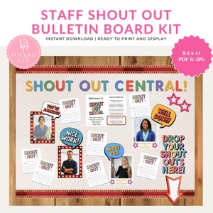 Staff Shout Out Board, Employee Recognition Bulletin, Staff Appreciation Display, Positive Workplace Decor, Team Motivation Ideas