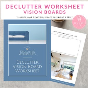 Declutter Vision Board Worksheet, Home Design Planner (Digital Download)