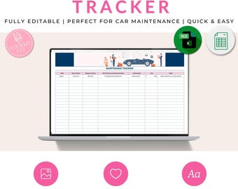 Car Maintenance Tracker Spreadsheet | Google Sheets & Excel | Vehicle Service Log | Instant Download