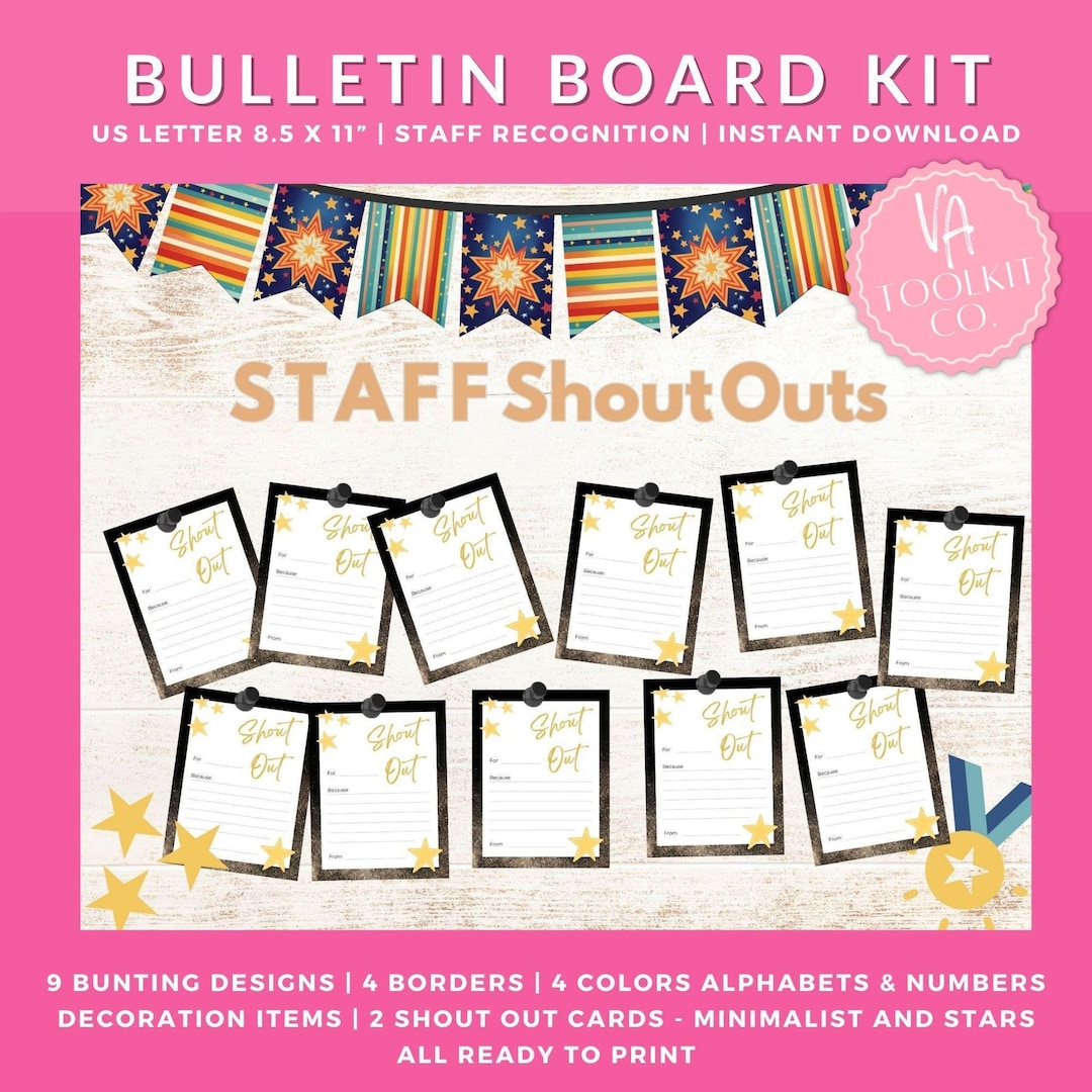 Staff Shout Out Bulletin Board Kit - Employee Engagement - Printable ...