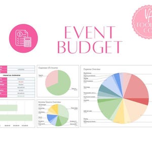 Event Budget Expense Tracking Template | Income & Expense Spreadsheet | Event Financial Planner