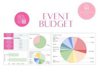 Event Budget Expense Tracking Template | Income & Expense Spreadsheet | Event Financial Planner