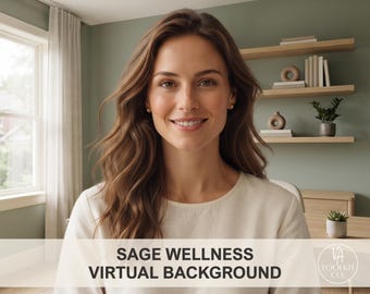Minimalist Sage Green Therapist Office Background | Calming Professional Zoom Backdrop | Professional Zoom Teams Backdrop | Clean Minimalist