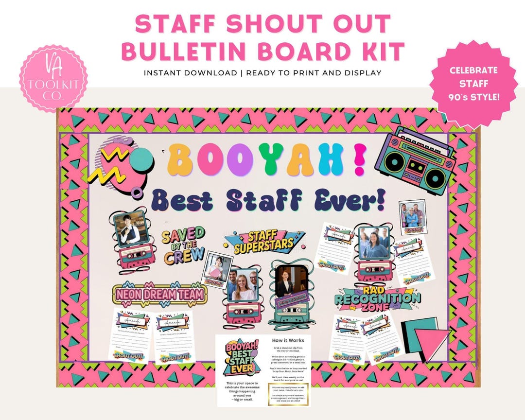 Employee Recognition Bulletin Board – Retro 90s Staff Appreciation ...