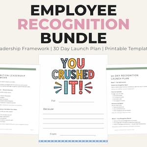 Employee Recognition Bundle | Staff Awards, Shout Out Cards, Tracking Templates (Digital Download)