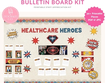 Kit para Painel de Avisos Hospitalar, Decoração para Homenagem aos Enfermeiros, Arte de Parede para Escritório (Imprimida), Ideias para Exposição em Clínicas de Saúde
