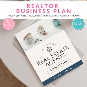 Geschäftsplanvorlage für Makler - Realtor Marketingplan - Zielverfolger - Bearbeitbares Geschäftsdokument