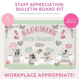 Spring Staff Appreciation Bulletin Board Kit – Workplace Recognition Display (PDF & JPG)