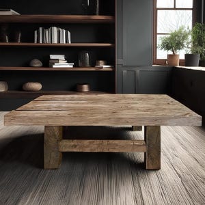 Rustic Solid Wood Coffee Table | Handmade Farmhouse Centerpiece