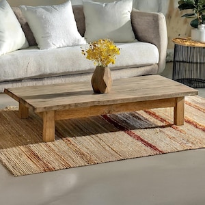 rustic handmade custom size wooden coffee table old style farmhouse decor natural live edge reclaimed solid rectangular barn wood table gift