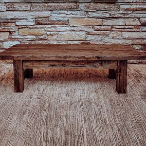 rustic handmade custom size wooden coffee table old style farmhouse decor natural live edge reclaimed solid rectangular barn wood table gift