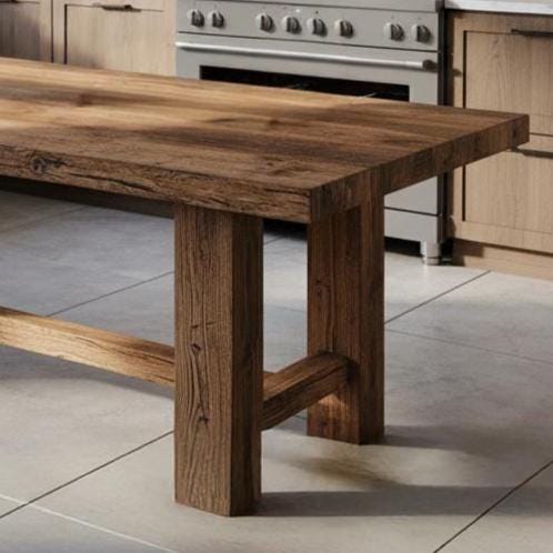 Rustic Solid Wood Kitchen island | Handmade Farmhouse Work Table - Etsy