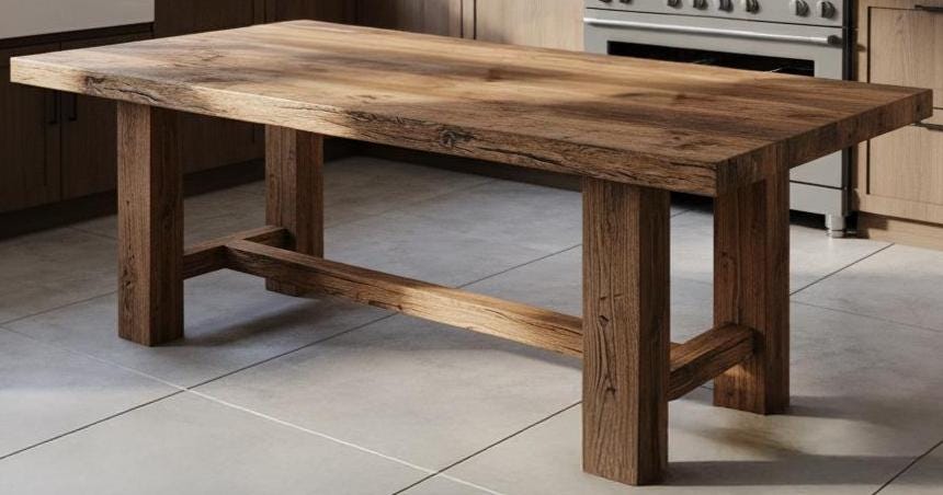 Rustic Solid Wood Kitchen island | Handmade Farmhouse Work Table - Etsy