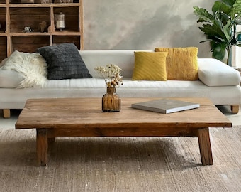 Rustic Solid Wood Coffee Table | Handmade Farmhouse Centerpiece