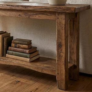 Rustic Solid Wood Console table | Handmade Farmhouse Entryway Table - Etsy