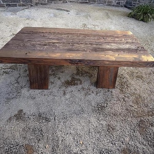 rustic handmade custom size wooden coffee table old style farmhouse decor natural live edge reclaimed solid rectangular barn wood table gift