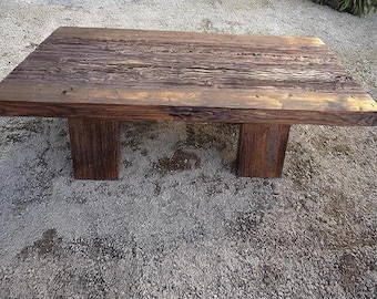 Rustic Solid Wood Coffee Table | Handmade Farmhouse Centerpiece
