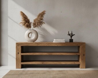 Rustieke massief houten consoletafel | Handgemaakte boerderij haltafel