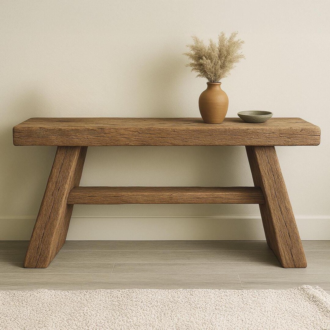 Rustic Solid Wood Console table | Handmade Farmhouse Entryway Table - Etsy