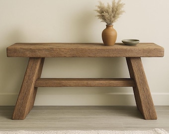 Rustieke massief houten consoletafel | Handgemaakte boerderij haltafel