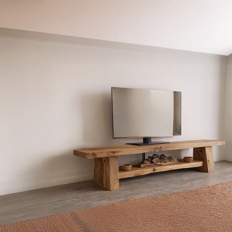 rustic handmade custom size wooden tv stand entryway hallway table farmhouse livingroom decor reclaimed solid barn wood dressuar table
