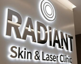 Custom 3D Metal Signage, Business Sign, Salon Sign, Backlit Logo Sign, Illuminated Letter Sign, Outdoor Light Sign