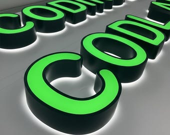 Custom Front Lit Sign, Custom Storefront Sign, 3D Metal Letters, Light Up Sign,  Illuminated LED Signs, Outdoor Logo Signs,Business Signage