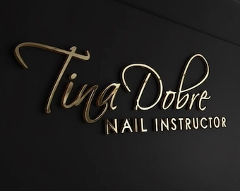 Custom Gold Mirror Letters , Custom Business Sign , Laser Cut Sign, Beauty Salon Sign, Office Decor Mirror Sign, Metal Letters