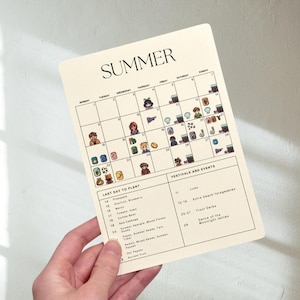 Stardew Valley Calendar Cards | Cozy Gaming Desk Decor, Stardew Gift
