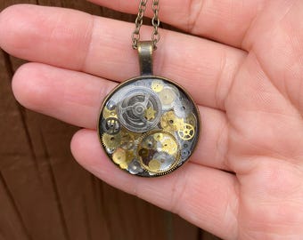 Wunderliche Steampunk Real Watch Zahnrad-Halskette