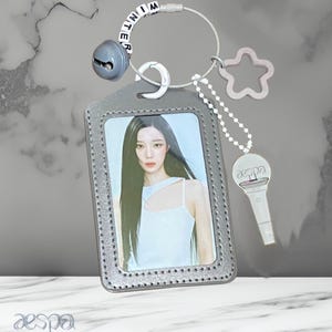 Custom K-Pop Name Keychain | PU Leather Photocard Holder & Bag Charm | Fan Gift, Concert Accessories