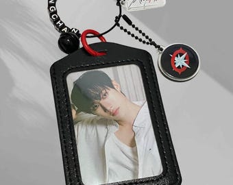 アイドル N.Fie PHOTOCARD HOLDER KEYRING SET Cute Plush Idol Photocard ID Credit Case Keychain Photo Card