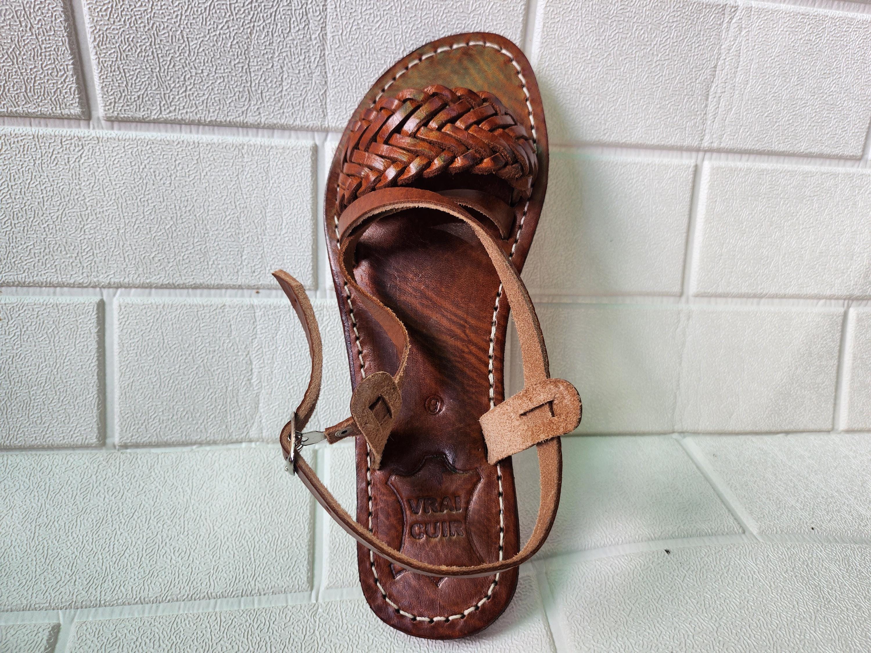 Moroccan Leather Sandals Women - Handmade Brown Flat Sandals, Summer Strappy Sandals , Authentic Leather Sandal, Comfortable Sandalen Damen