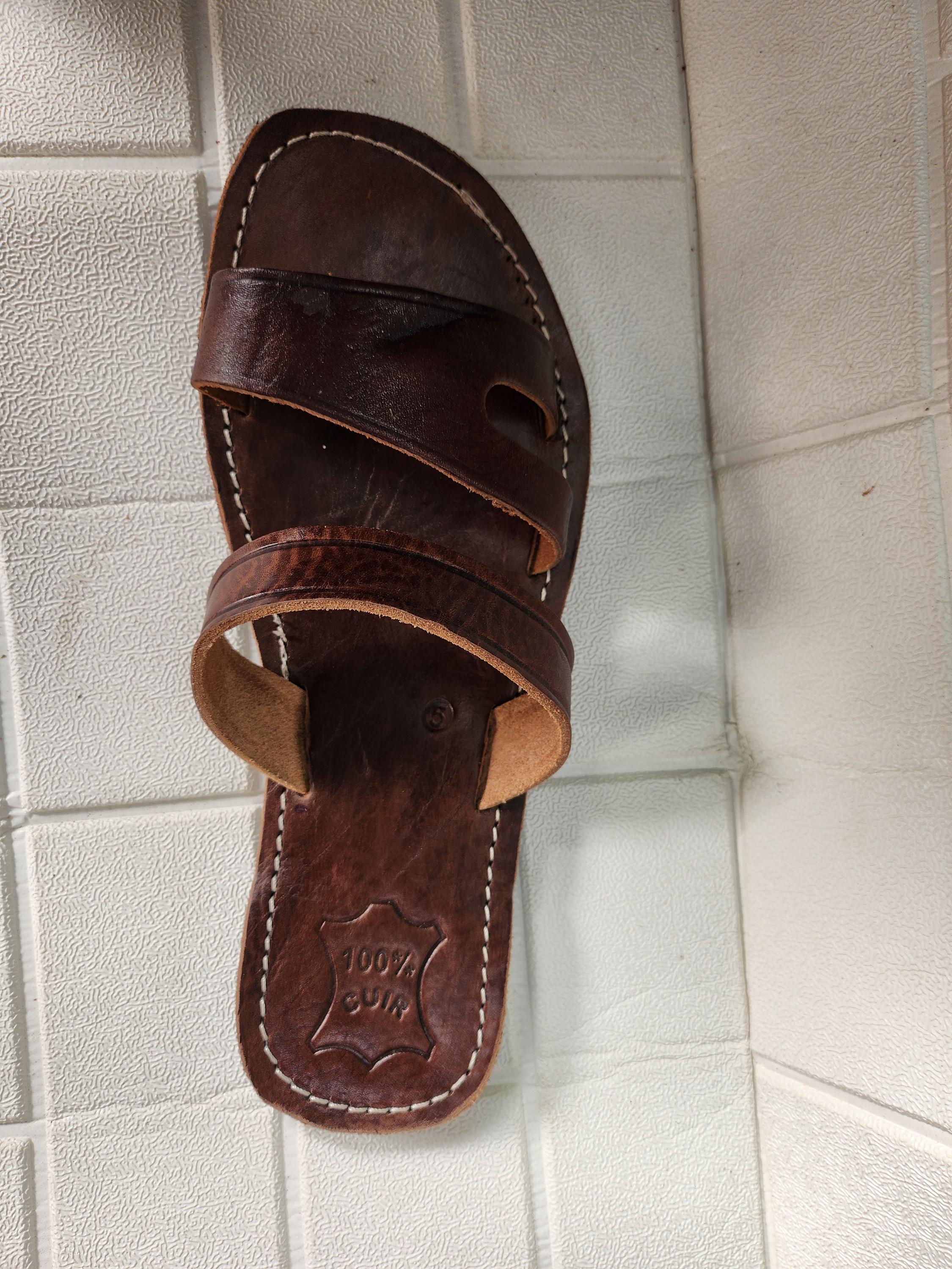 NEW BORN Getaway Leather Men Handcrafted Footwear Sandal (Brown) US 13 / EU 46 Amazon.com: Gianluca - Handmade Men main image 3