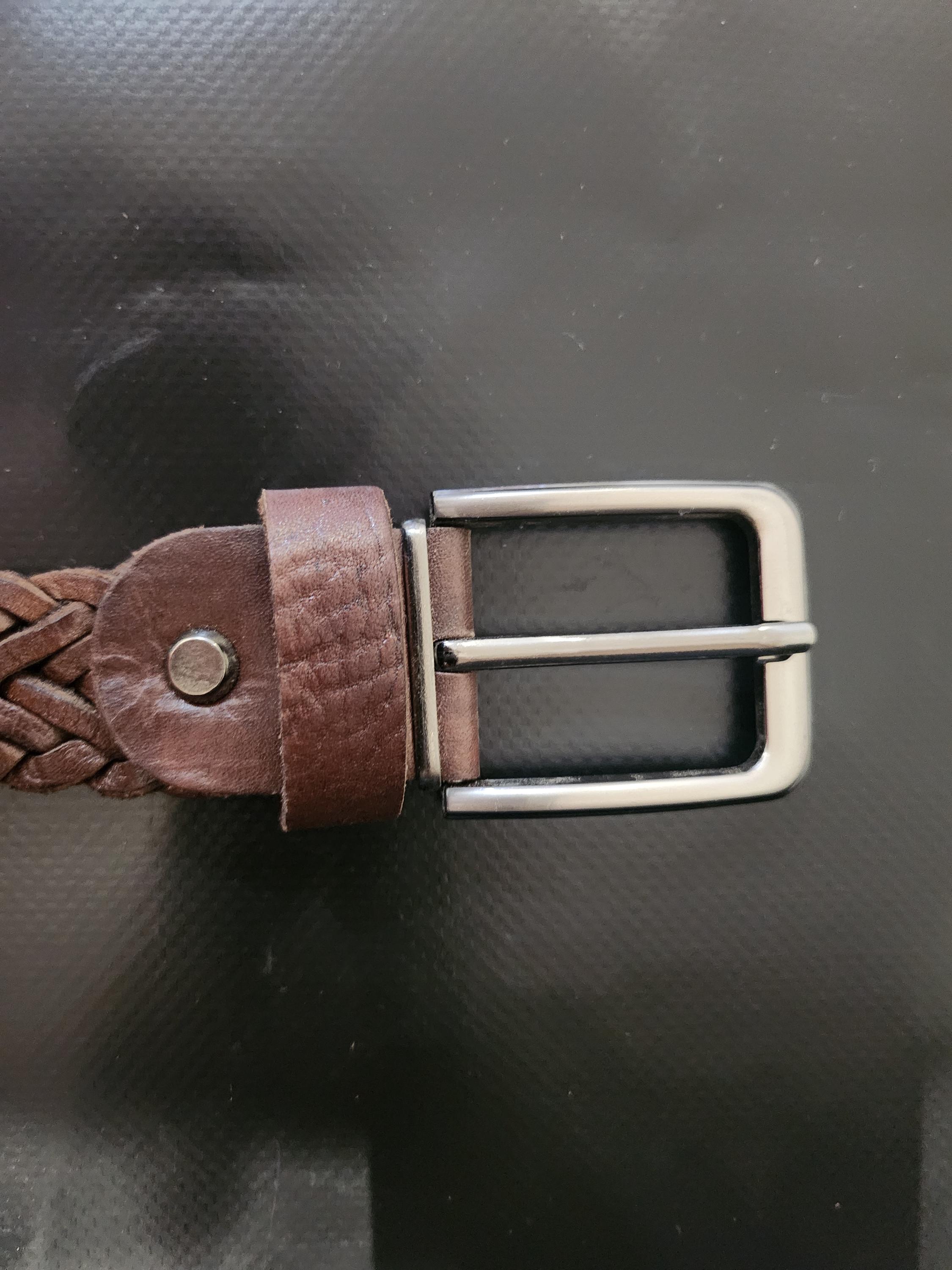 Moroccan Belt - Braided Black Brown Silver Tone Engraved Buckle Fits Up To 40\