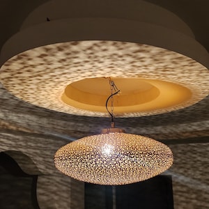 Moroccan Brass Pendant Light – Galaxy Dot Dome Chandelier for Dining Room & Boho Decor – 7 Sizes – Handcrafted by ArtisanmoroccAtelier