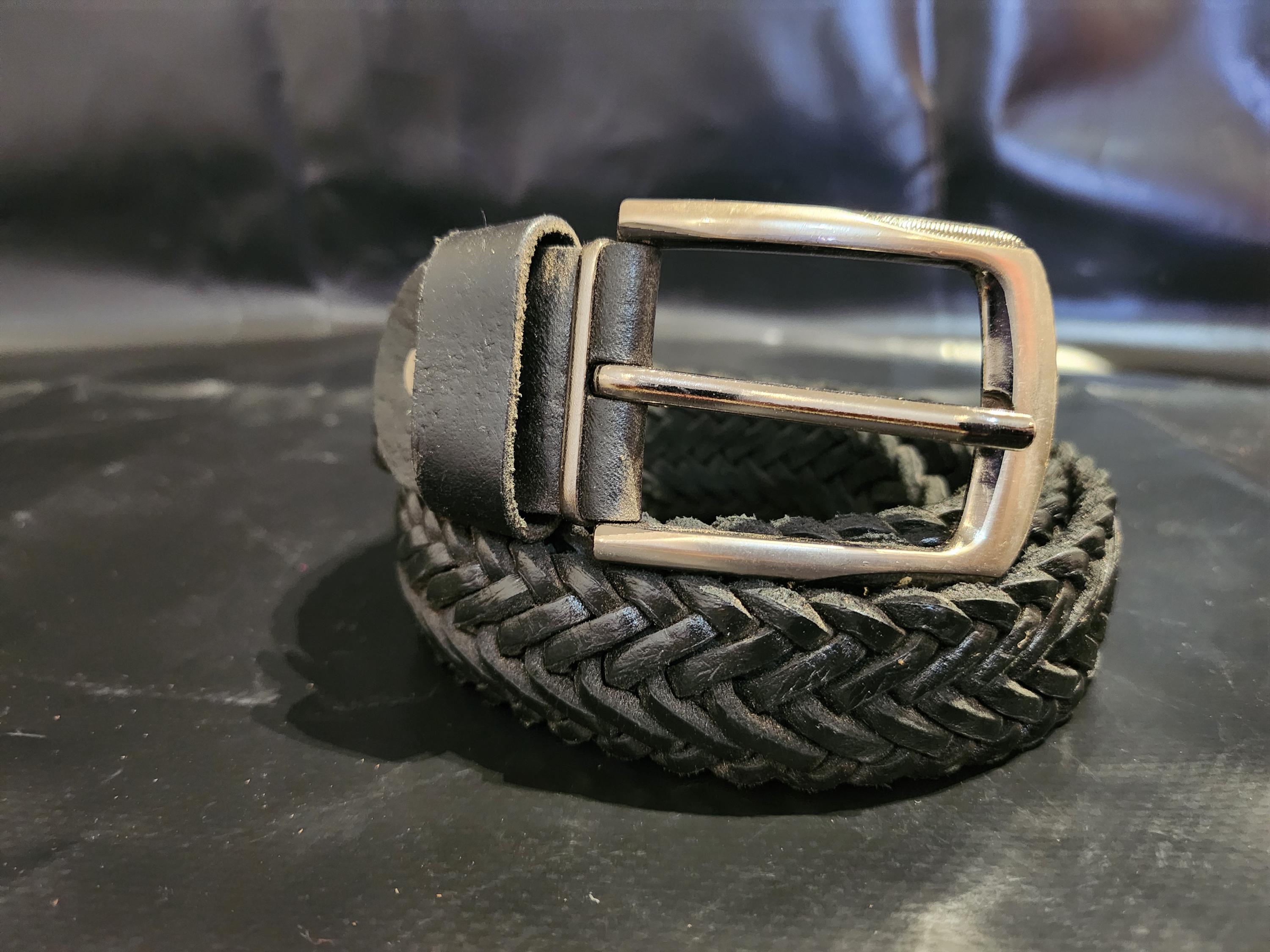 Black Braided Leather Belt for Men – Handmade Moroccan  display picture 2