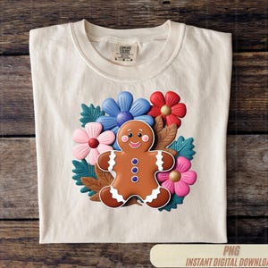 gingerbread png, Gingerbread Digital File, Gingerbread Digital Design, Digital Download, Pop Art Png, Floral Png, Winter Png,