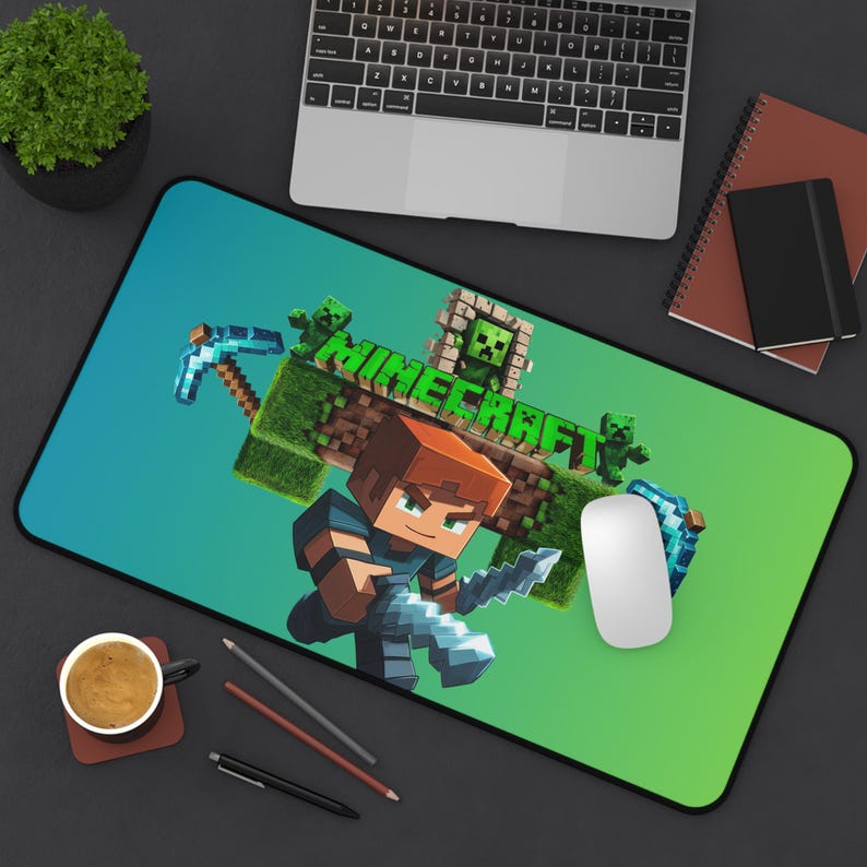 Minecraft Desk Mat, Gaming Mouse Pad, Computer Accessory, Gamer Gift ...