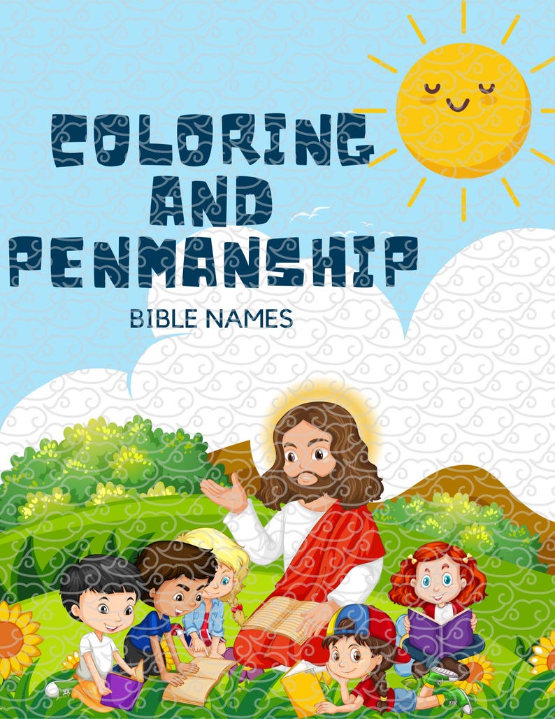 Kid's Bible Coloring Book Penmanship Book Bible Names Bible Characters ...
