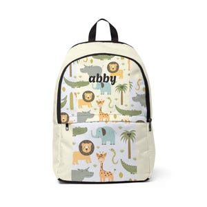Safari Animal Print Rucksack: Nylon Canvas Kinderschultasche