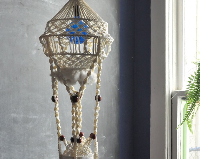 Vintage Macrame Large Hanging Swag Lamp Decor Etsy